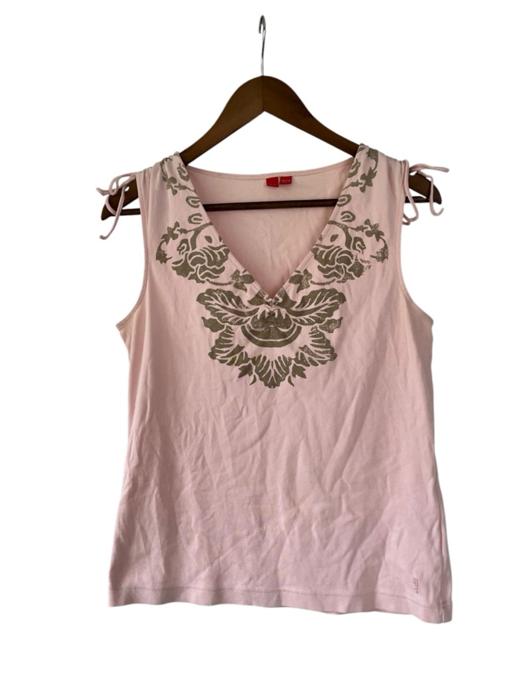 Espirit pink sleeveless v-neck 100% cotton top